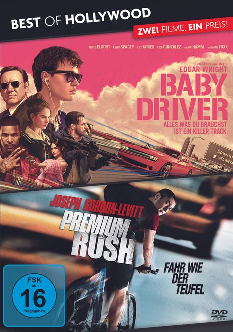 Baby Driver / Premium Rush, 2 DVDs