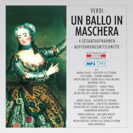 Giuseppe Verdi (1813-1901): Un Ballo In Maschera (4 Gesamtaufnahmen im MP 3-Format), 2 MP3-CDs
