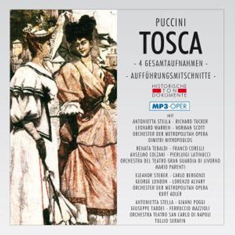 Giacomo Puccini (1858-1924): Tosca (4 Gesamtaufnahmen im MP3-Format), 2 MP3-CDs