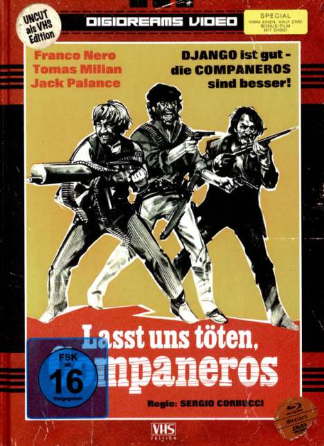 Lasst uns töten, Companeros / Zwei wilde Companeros (VHS Edition) (Blu-ray &amp; DVD im Mediabook), 2 Blu-ray Discs und 2 DVDs
