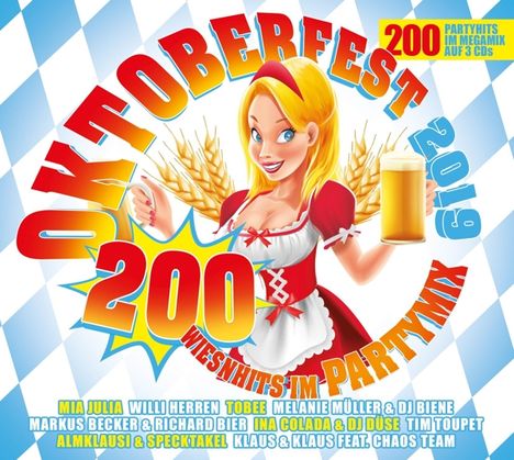 Oktoberfest 2019: 200 Wiesnhits im Partymix, 3 CDs