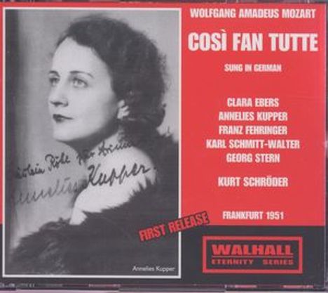 Wolfgang Amadeus Mozart (1756-1791): Cosi fan tutte (in deutscher Spr.), 3 CDs