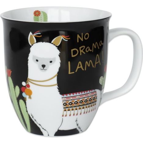 H:)PPYlife Tasse mit Lama-Motiv "No Drama Lama", Diverse