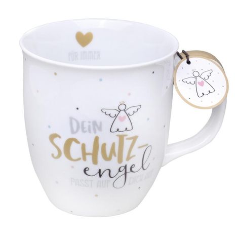 Tasse Schutzengel mit Mattgold, mit Innen- und Henkeldruck, Diverse