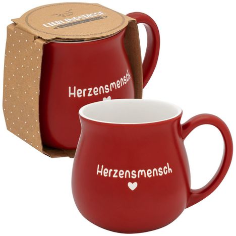 GRUSS & CO Tasse bauchig graviert "Herzensmensch", Diverse