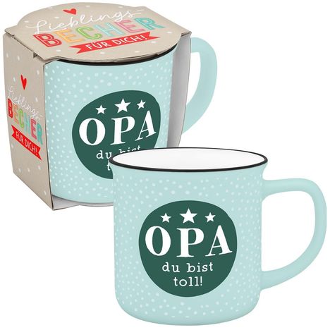 Becher in Emailloptik "Opa du bist toll!", Diverse