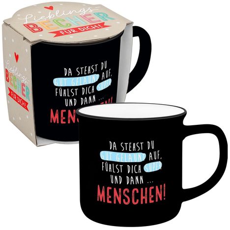 Becher in Emailloptik "Menschen", Diverse
