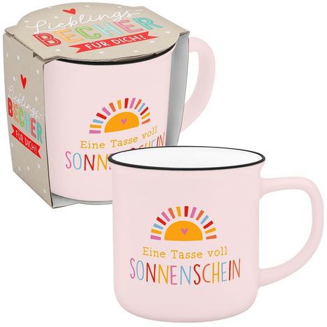Becher in Emailloptik "Eine Tasse voll Sonnenschein", Diverse