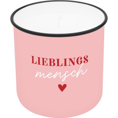 Lieblingskerze in Emailleoptik Motiv "Lieblingsmensch", Diverse