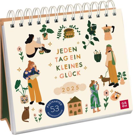 Postkartenkalender 2025: Jeden Tag ein kleines Glück, Kalender