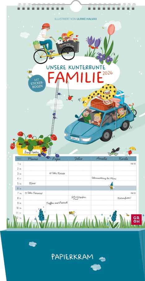 Familienplaner 2026: Unsere kunterbunte Familie, Kalender