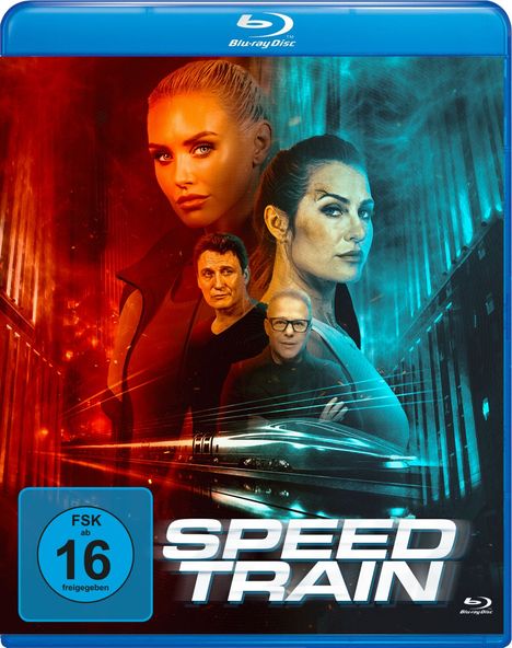 „FSK ab 16 freigegeben“ steht in einem blauen Kreis. Darunter „SPEED TRAIN“ vor einer dynamischen Zuggrafik.