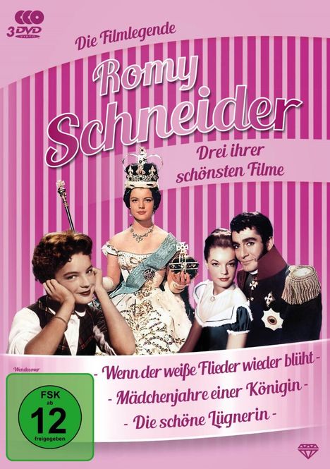 Die Filmloge "Die Filmlegende Romy Schneider". Drei ihrer Filme: "Wenn der weiße Flieder...", "Mädchenjahre...", und mehr.