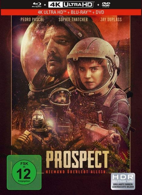 Prospect (Ultra HD Blu-ray, Blu-ray &amp; DVD im Mediabook), 1 Ultra HD Blu-ray, 1 Blu-ray Disc und 1 DVD