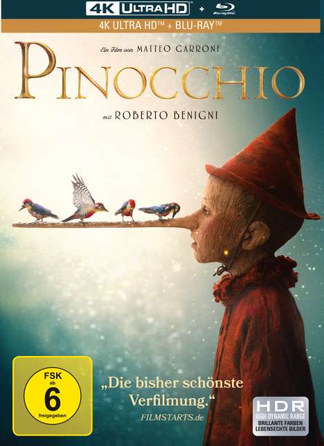 Pinocchio (2019) (Ultra HD Blu-ray &amp; Blu-ray im Mediabook), 1 Ultra HD Blu-ray und 1 Blu-ray Disc