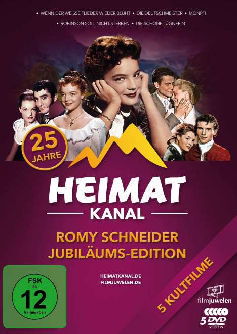 Romy Schneider Jubiläums-Edition (25 Jahre Heimatkanal), 5 DVDs