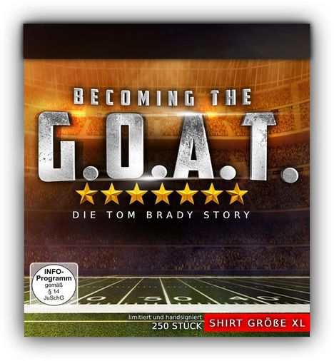 Die Tom Brady Story - Becoming the G.O.A.T. (Blu-ray &amp; DVD inkl. T-Shirt Gr. XL), 1 Blu-ray Disc und 1 DVD