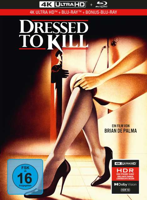 Dressed to Kill (Ultra HD Blu-ray &amp; Blu-ray im Mediabook), 1 Ultra HD Blu-ray und 2 Blu-ray Discs