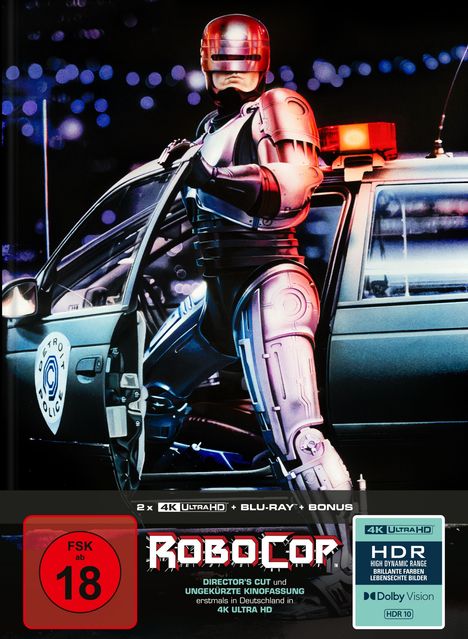 RoboCop (1987) (Director's Cut) (Ultra HD Blu-ray &amp; Blu-ray im Mediabook), 2 Ultra HD Blu-rays und 2 Blu-ray Discs