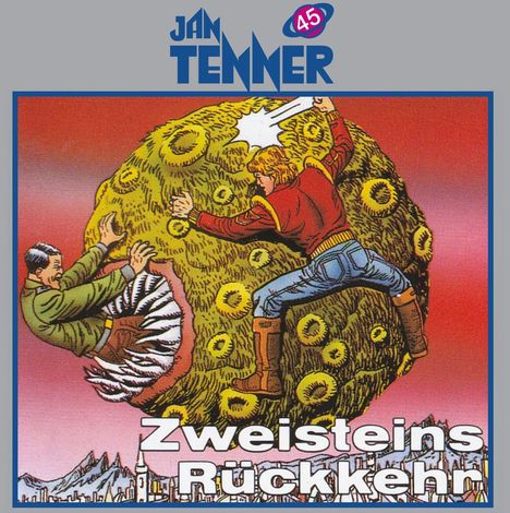„Zweisteins Rückkehr“. Ein Mann in roter Kleidung kämpft gegen eine große, fliegende Kreatur.
