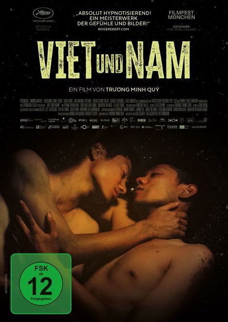 "VIET UND NAM" mit FSK 12. Zwei Personen umarmen sich und berühren zärtlich ihre Gesichter.