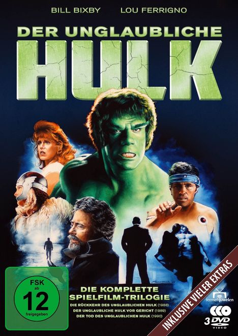 Der unglaubliche Hulk - Die komplette Spielfilm-Trilogie, 3 DVDs