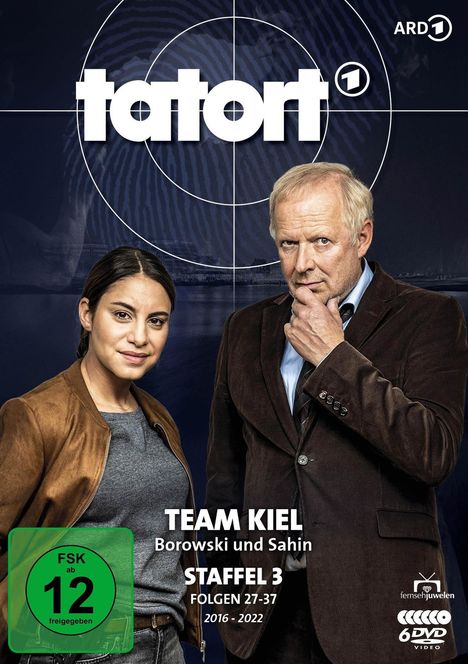 Tatort, Team Kiel, Staffel 3. Borowski und Sahin, Folgen 27-37, 2016-2022. Zwei Personen, Mann und Frau.