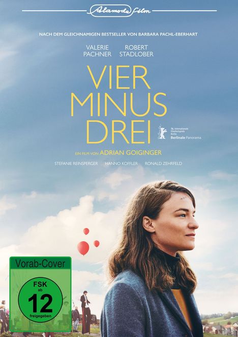 "Vier Minus Drei", Film von Adrian Goiginger, FSK 12, abgebildet Frau im Profil, Himmel mit roten Ballons.