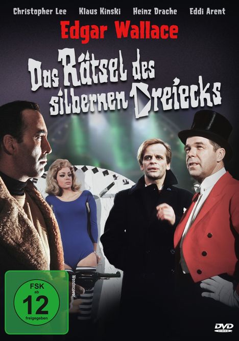 Edgar Wallace, Das Rätsel des silbernen Dreiecks. Vier Männer, eine Frau. FSK 12 Symbol in grün.