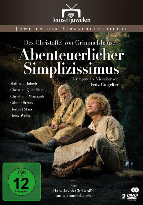"Abenteuerlicher Simplicissimus", Miniserie, zwei Männer in einfachen Gewändern im Wald sitzend, der eine liest. FSK 12.