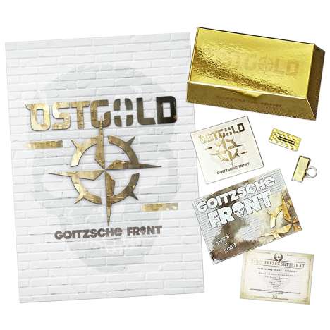 Goitzsche Front: Ostgold (Limited Handnumbered Boxset), 2 CDs, 2 Merchandise und 1 Buch