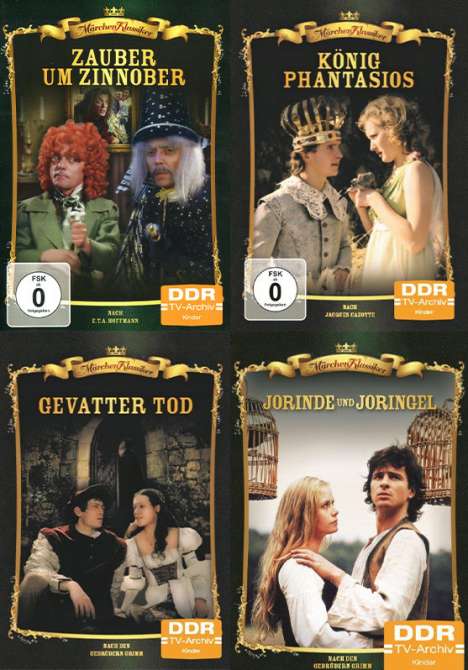 Märchen-Klassiker 4er Package: Gevatter Tod / Jorinde und Joringel / König Phantasios / Zauber um Zinnober, 4 DVDs