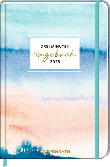 Großer Wochenkalender - 3 Minuten Tagebuch 2025 - Aquarell blau, Kalender
