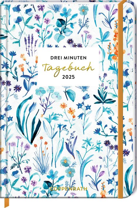 Großer Wochenkalender - 3 Minuten Tagebuch 2025/Blumen weiß, Kalender