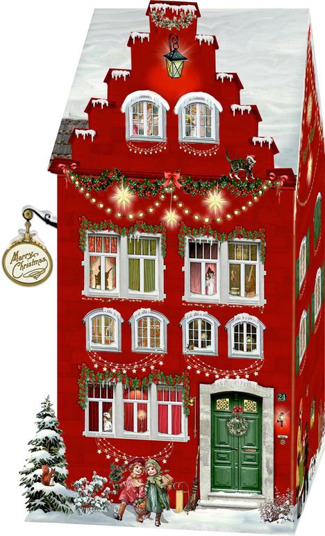 Aufstell-Adventskalender - Happy Christmas Home (mit LED), Kalender