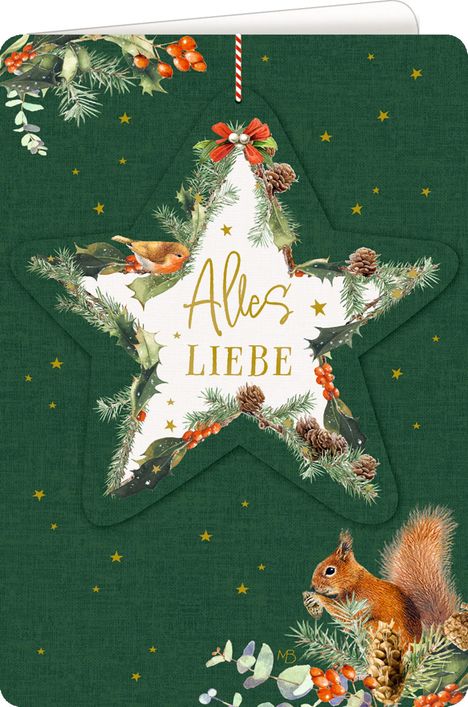Weihnachtskarte mit Anhänger - Alles Liebe, Diverse