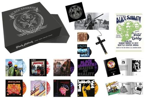 Black Sabbath: The Ten Year War (180g) (Limited-Numbered-Deluxe-Box-Set) (Colored Vinyl), 9 LPs und 2 Singles 7"