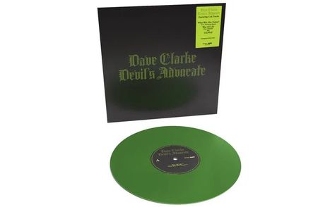 "Dave Clarke Devil's Advocate" steht in gotischer Schrift auf einem schwarzen Albumcover. Eine grüne Schallplatte liegt davor.