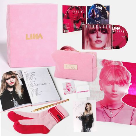 Lina: R3bellin (Box-Set), 2 CDs, 1 DVD, 1 Buch und 2 Merchandise