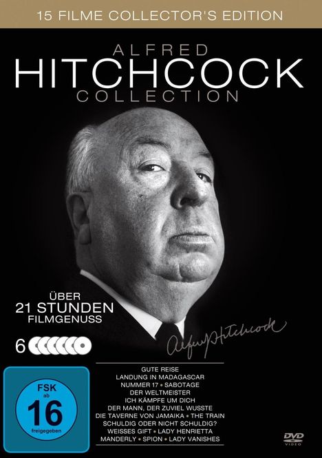 Alfred Hitchcock Collection (15 Filme auf 6 DVDs), 6 DVDs