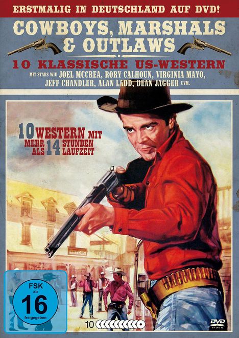 Cowboys, Marshals &amp; Outlaws (10 klassische US-Western), 10 DVDs