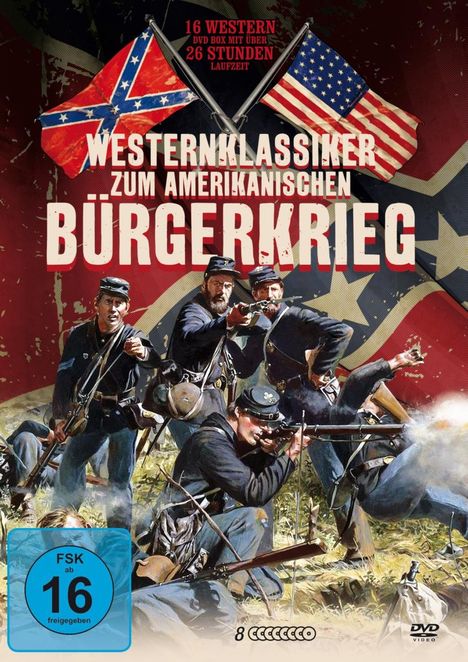 Westernklassiker zum Amerikanischen Bürgerkrieg (16 Filme auf 8 DVDs), 8 DVDs