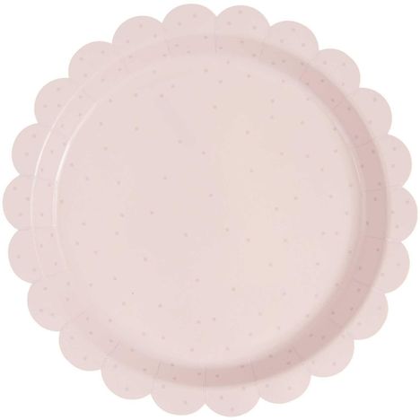 Pappteller Punkte, Puder Pink, FSC MIX, 8 Stk, 23 cm, 350 g/, Diverse