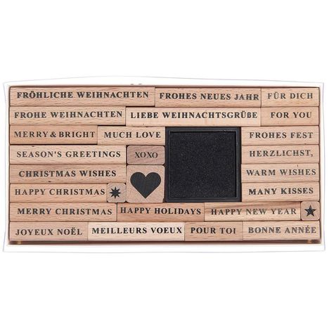 Stempelset Merry Christmas, Serif FSC 100%, 26 Stempel, Diverse