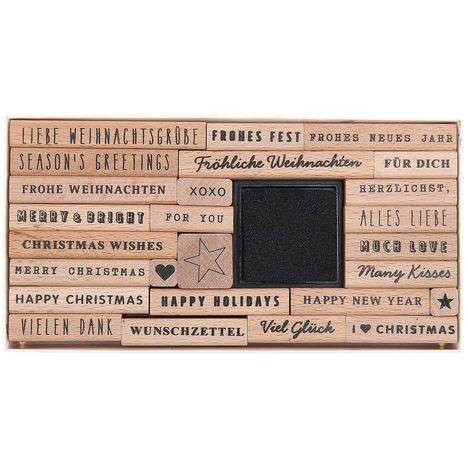 Stempelset Merry Christmas, Mixed type FSC 100%, 26 Stempel, Diverse