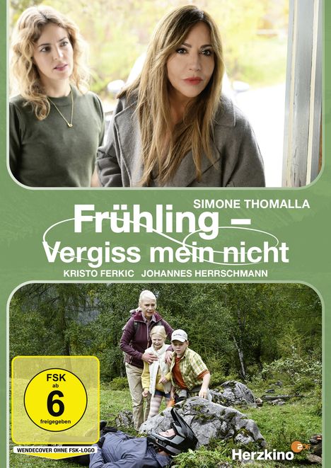 Titel: "Frühling – Vergiss mein nicht". Simone Thomalla. FSK 6. Zwei Frauen im Gespräch, Naturkulisse mit Familie und bewusstlosem Mann.