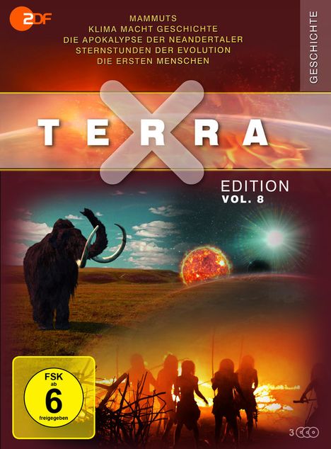 Terra X Vol. 8: Mammuts / Klima macht Geschichte / Die Apokalypse der Neandertaler / Sternstunden der Evolution / Die ersten Menschen, DVD