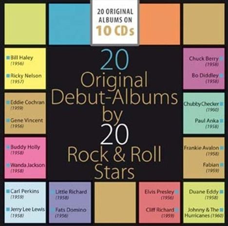 20 Original Debut-Albums By 20 Rock &amp; Roll Stars, 10 CDs