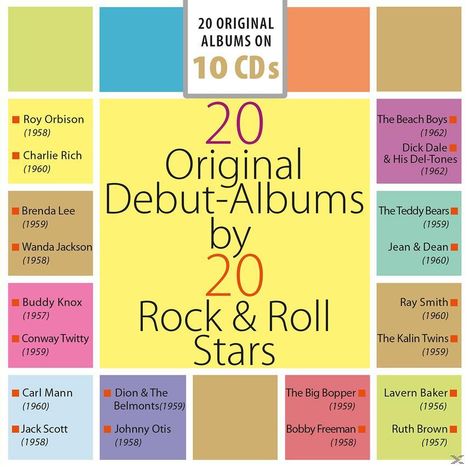 20 Original Debut-Albums By 20 Rock &amp; Roll-Stars, 10 CDs