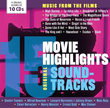 Filmmusik: 15 Movie Highlights, 10 CDs